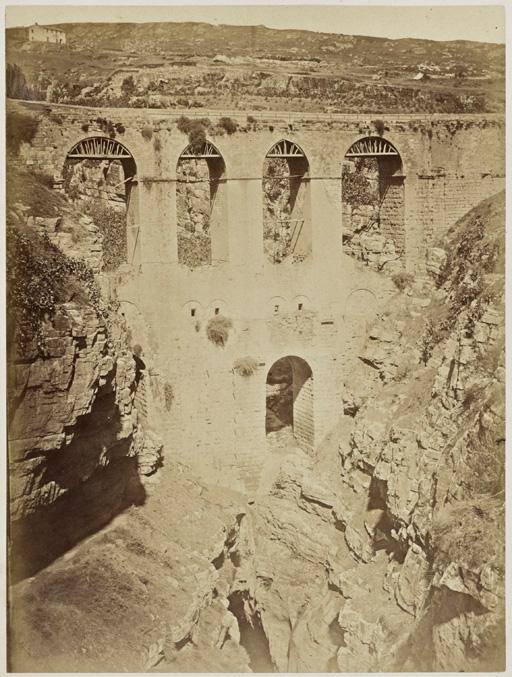 Constantine, le pont romain (El Kantara), vue prise du ravin (Photo rare)