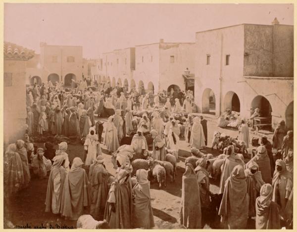 Marché arabe de Biskra (Photo rare)