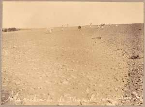A la recherche de silex taillé près d'Hassi-Inifel [Mission Flamand-Pein 1899-1900] (Photo rare)