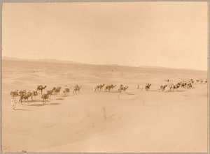 Un convoi dans l'Erg [Mission Flamand ?] (Photo rare)