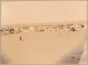 Campement de la colonne à Tit [étape de la colonne du Tidikelt du 24 et 25 mars 1900?] (Photo rare)