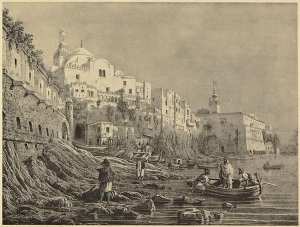 [Alger]. Djemaâ-el-Kébir, pêcherie  et Djemaâ-el-Djedid d'après Otth. Crénaux de la place du Gouvernement [...]. (Photo rare)