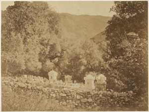 Cimetière arabe, gorges l'oued el Kébir près Blidah (Photo rare)