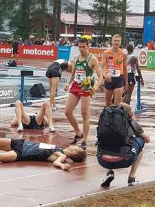 الجيجلي بلال #ثابتي يحلق عالياً في سماء فنلندا⁦ ويحتل المرتبة الأولى في سباق 3000 متر موانع