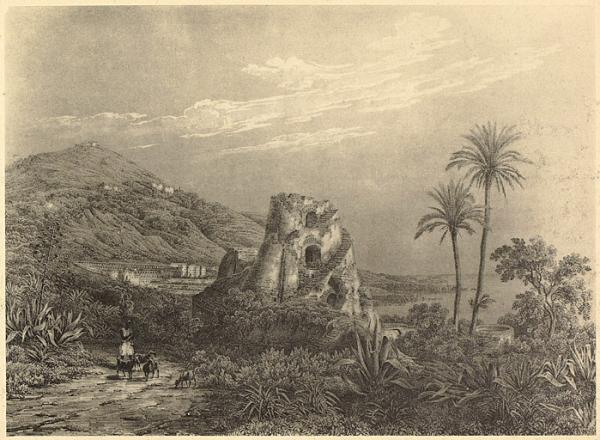 [Alger]. Bab-el-Oued, Faubourg  Bouzaréa (Sidi-ben-Nour). Jardin du Dey (Hôpital). Four à chaux [...]. Pointe de la Consolation et Fort des Anglais (ainsi nommé d'après Otth, parce que le Dey y signa la capitulation d'Alger après le bombardement d'Alger e (Photo rare)