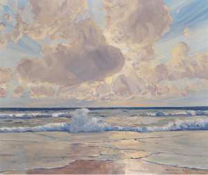 Raoul Frank (1867-1939), Waves Breaking on the Beach on Sylt (1924)