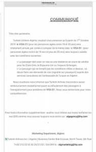 Visa Electronique vers la Turquie C1 (entre 18 ans & 35ans) sont annuler B1 (moins de 18ans & plus de 35ans) sont toujours disponible