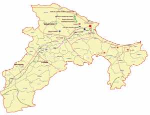 Wilaya de Béjaïa : Carte des sites et monuments historiques et patrimoine culturel