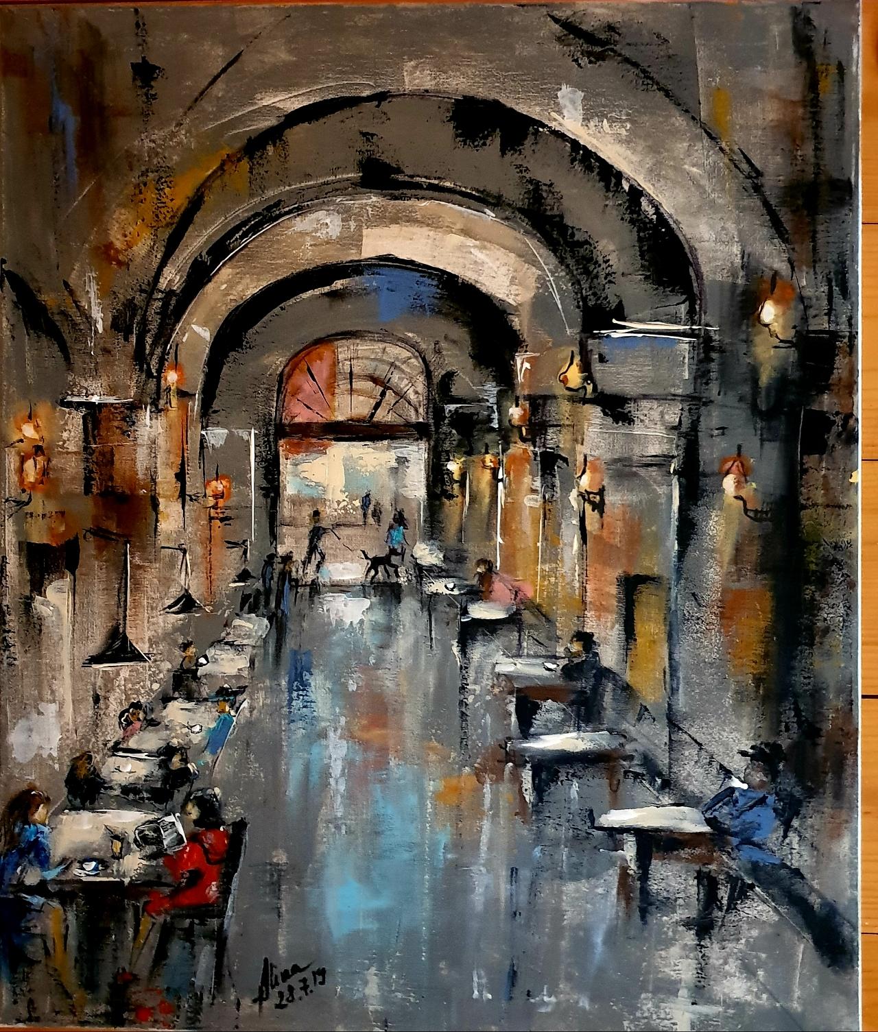 acrylique sur toile palette couteau, 60 x 50 cm