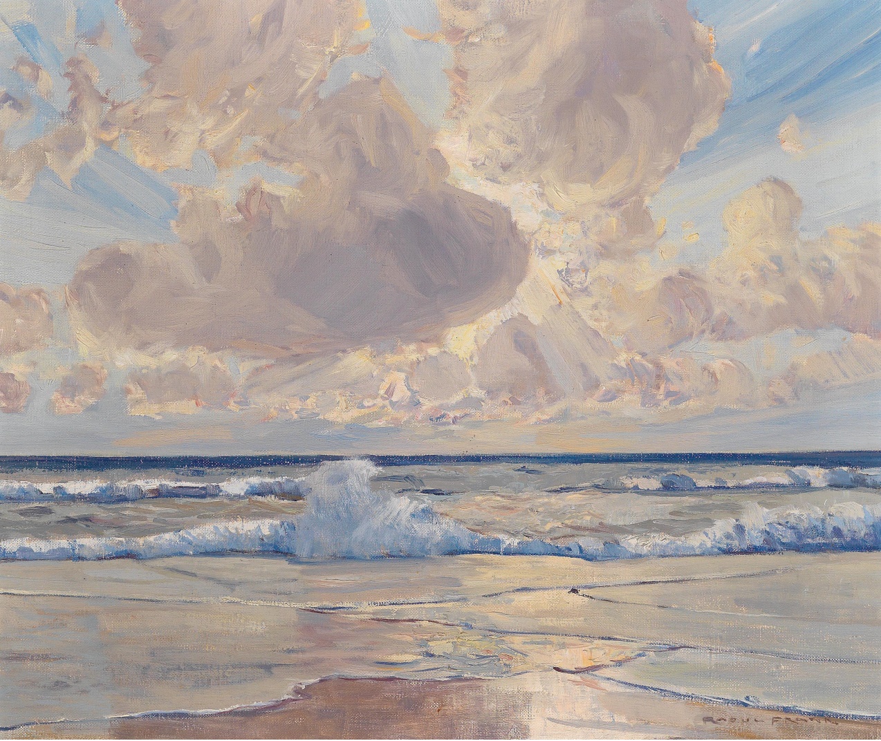 Raoul Frank (1867-1939), Waves Breaking on the Beach on Sylt (1924)