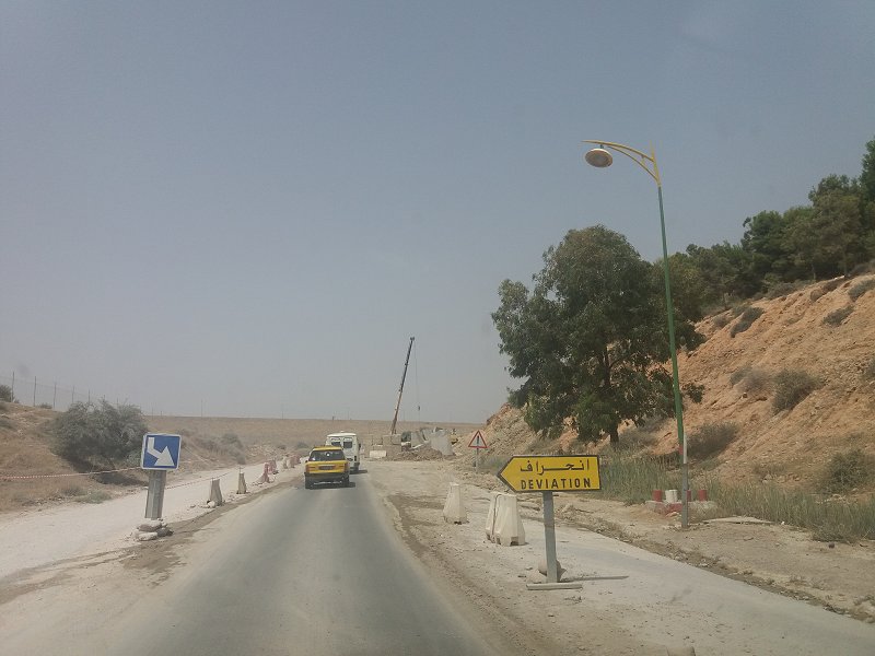 Renforcement de route à Hammam Boughrara vers Maghnia par la SEROR (Photo prise en Juillet 2018)