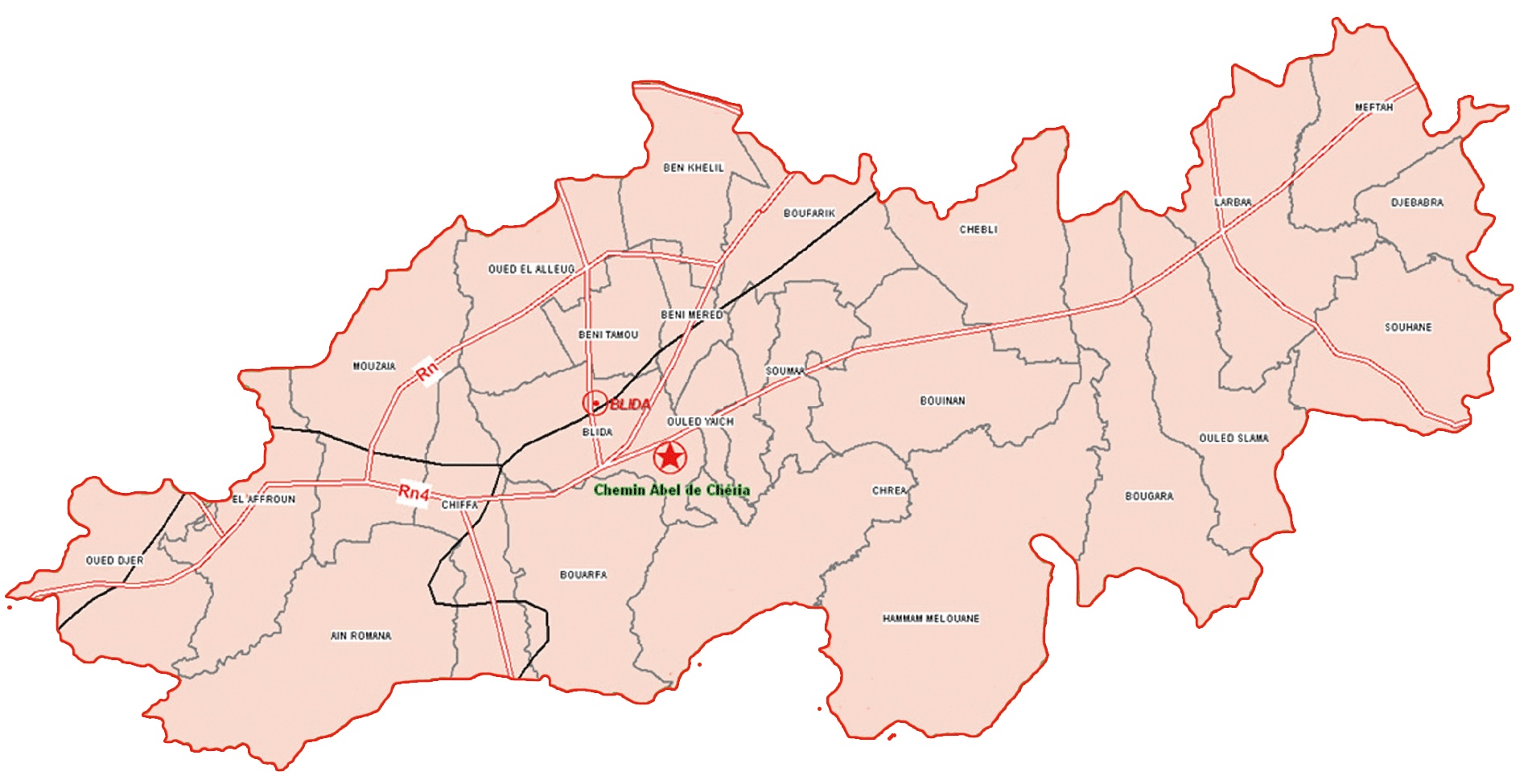 ولاية البليدة: خريطة للمواقع التاريخية والآثار والتراث الثقافي