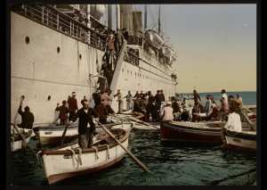 Débarquement de passagers. Alger (Algérie)