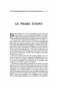 LE PHARE ÉTEINT