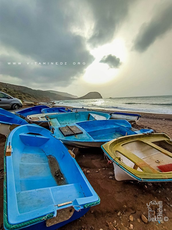 Les bateaux de pêche à Malous, prennent leur vacances en hiver