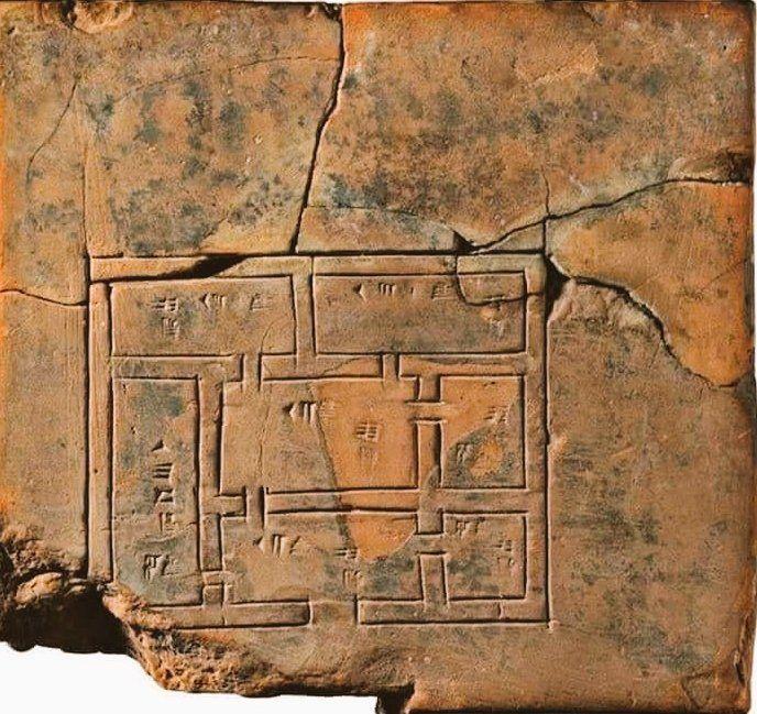Le plan d'une maison dessiné par les sumériens il y a plus de 5 000 ans...