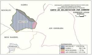 Réserve Moutas de Tlemcen, Carte de Situation administrative et délimitation par commune.
