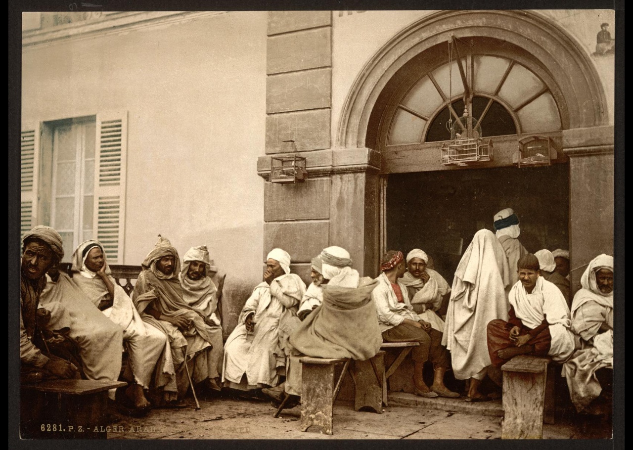 Hommes arabes au café. Alger (Algérie)