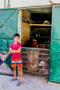 Enfant gardant une Zriba de moutons à Boudghene