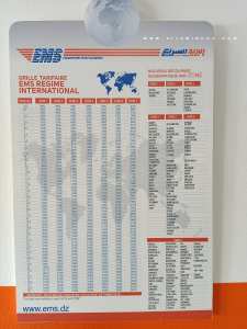 Tarifs EMS International (Courrier Express=