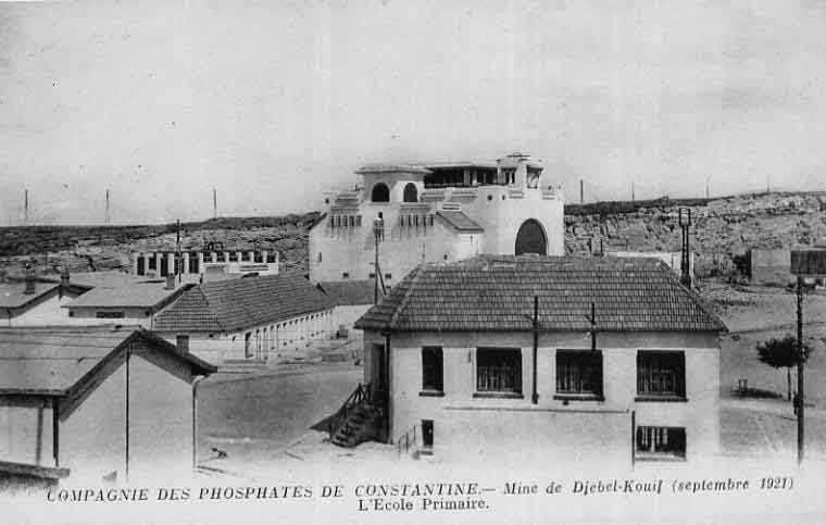 Compagnie des phosphates de Constantine. Mine Djbel Kouif (Septembre 1921).L'école primaire