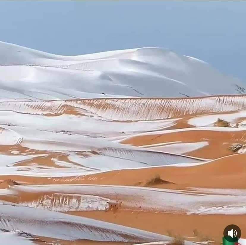 امتزاج الرمال الذهبية مع بياض الثلج