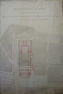 Plan d'alignement de la rue du Soudan, 1832 avec la mosquée Ketchawa