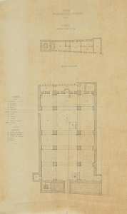 Plan de la mosquée de la Pècherie, vers 1850