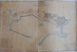 « Plan du port d'Alger présentant les ouvrages à faire pour la construction des fronts de mer et l'indication des terrains à concéder », 1859