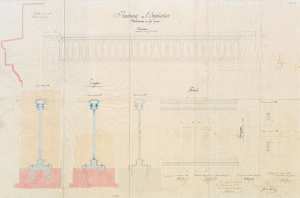 Boulevard de l'Impératrice, balustrade en fer-fonte, élévation, 1863