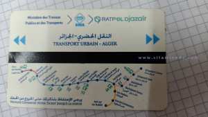 Métro d'Alger : Plan du métro sur un ticket