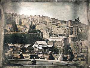 Place port said alger Vue des courtines sud de l'enceinte ottomane, entre 1835 et 1840