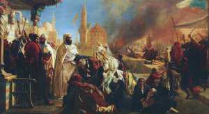 l'Emir Abdelkader protégeant les chrétiens à Damas 1860- Jean-Baptiste-Huysmans