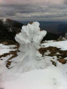 Chélia recouverte de neige blanche