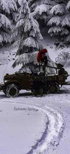 Chélia recouverte de neige blanche