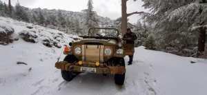 الثلوج تغطي قمة جبل شيليا في عز الربيع.