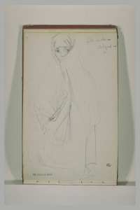 Une jeune arabe d'Alger, assise à terre