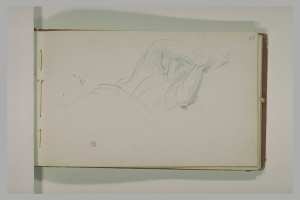 Une figure couchée, les bras levés