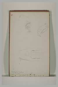 Etudes d'une lyre, et détails d'une statue antique