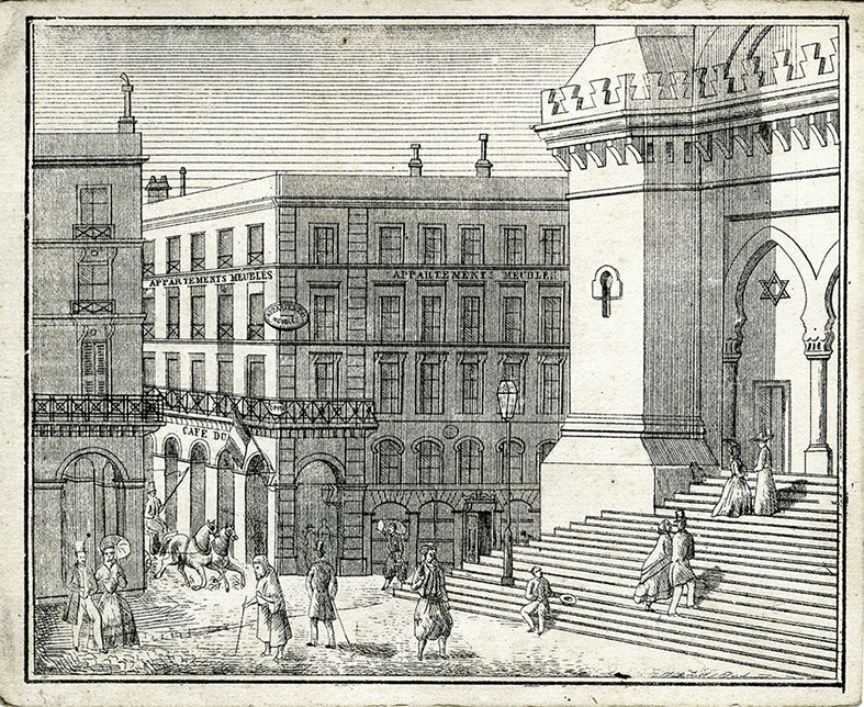 Reçu pour un demi-mois de loyer pour juillet 1886, recto représentant la maison Napoléon scala