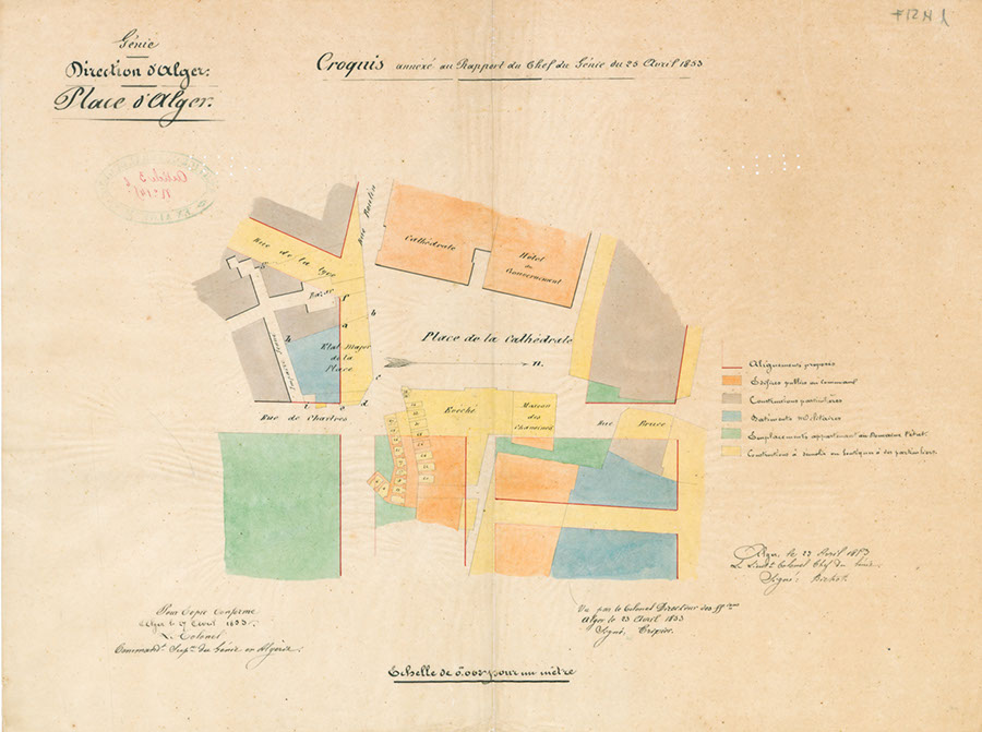 Plan d'aménagement de la place de la cathédrale, 1853