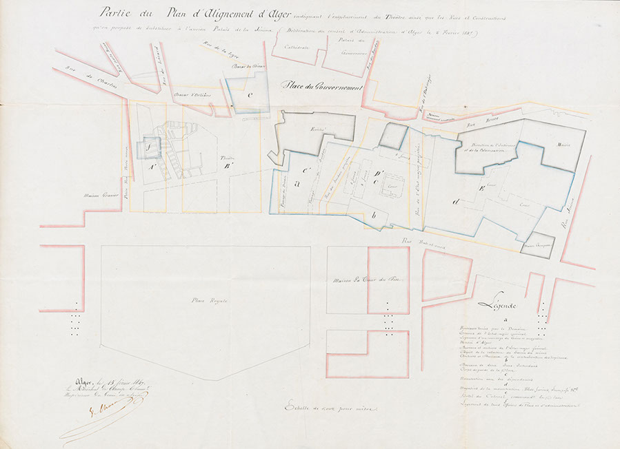 Partie du plan d'alignement d'Alger, 15 février 1847