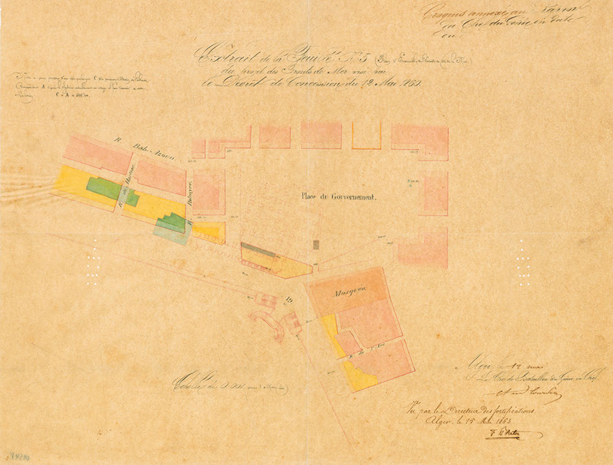 Extrait du projet des fronts de mer d'Alger, 15 mai 1863