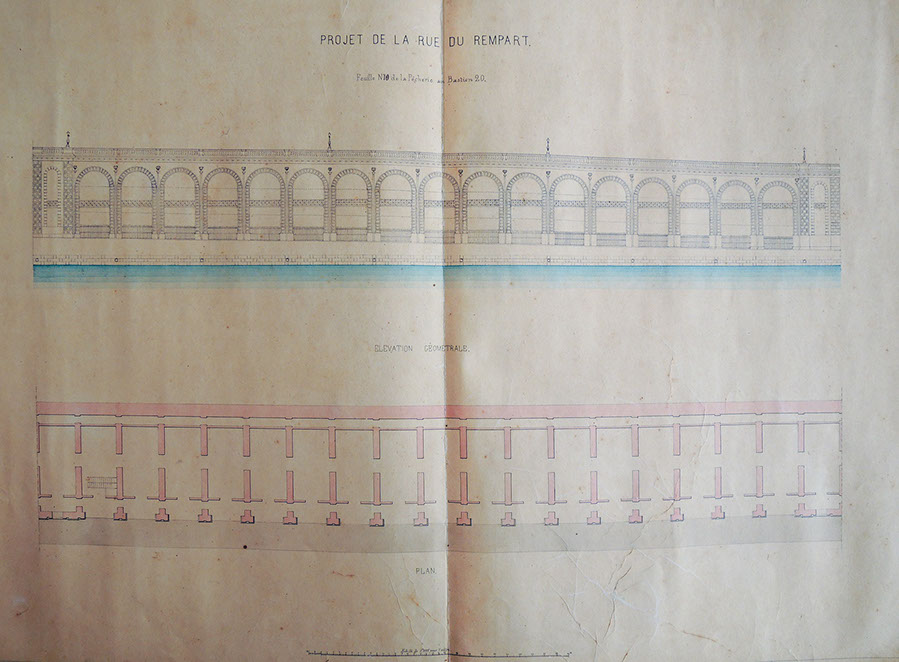 Projet de la rue du Rempart, 1860