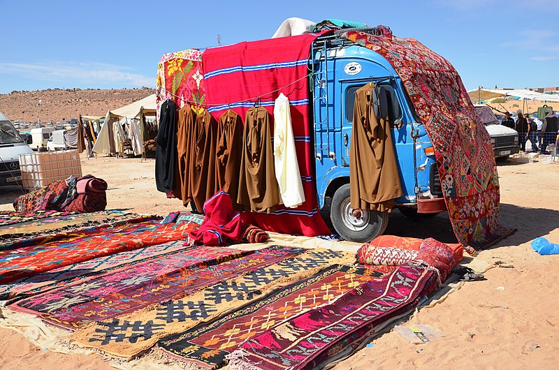 Vente de tapis en camion ambullant