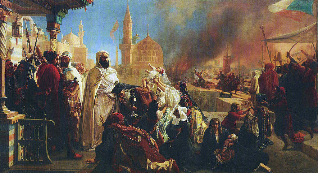l'Emir Abdelkader protégeant les chrétiens à Damas 1860- Jean-Baptiste-Huysmans