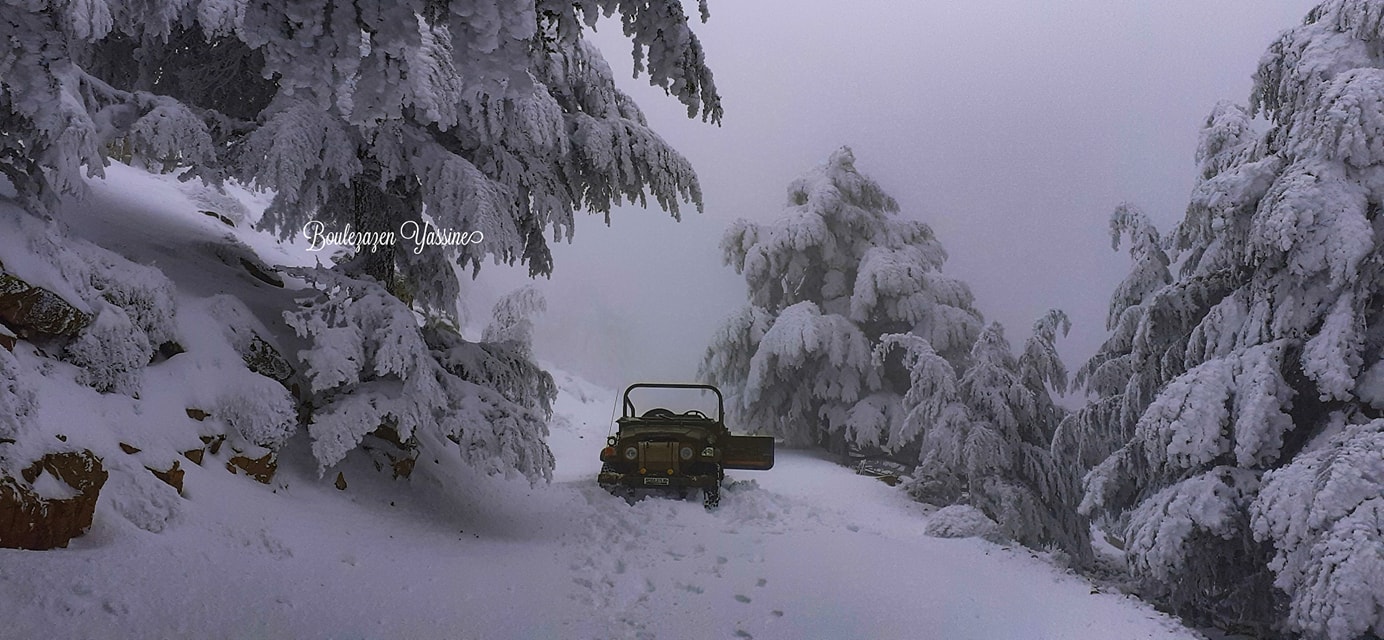 Chélia recouverte de neige blanche