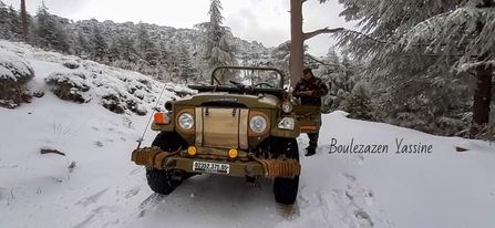 الثلوج تغطي قمة جبل شيليا في عز الربيع.