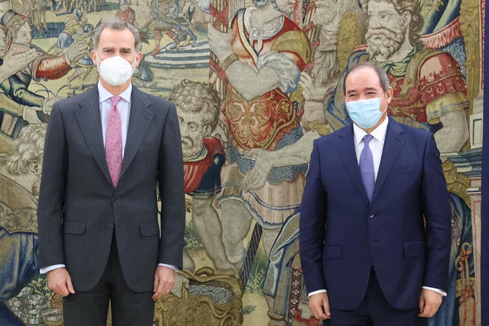 Visite de travail du Ministre Sabri Boukadoum à Madrid. Il a été reçu par SM le Roi Felipe VI