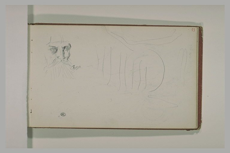 Etude d'une tête d'arabe et un croquis indéterminé